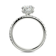 Isabella Oval Cut Pave Hidden Halo 4 Prong Claw Set Engagement Ring Setting - Nivetta